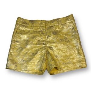 Leifsdottir Yellow Shorts with Gold Metallic Accents